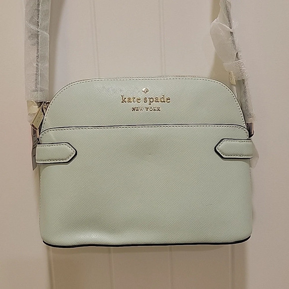 kate spade Handbags - Kate Spade Staci Dome Crossbody Crystal Blue Mint Gold Hardware NWT